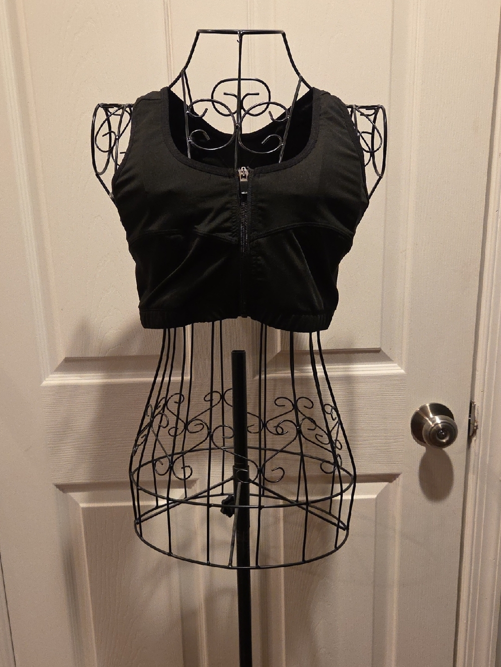 Amazon Black Front-Zip Crop Tank Top